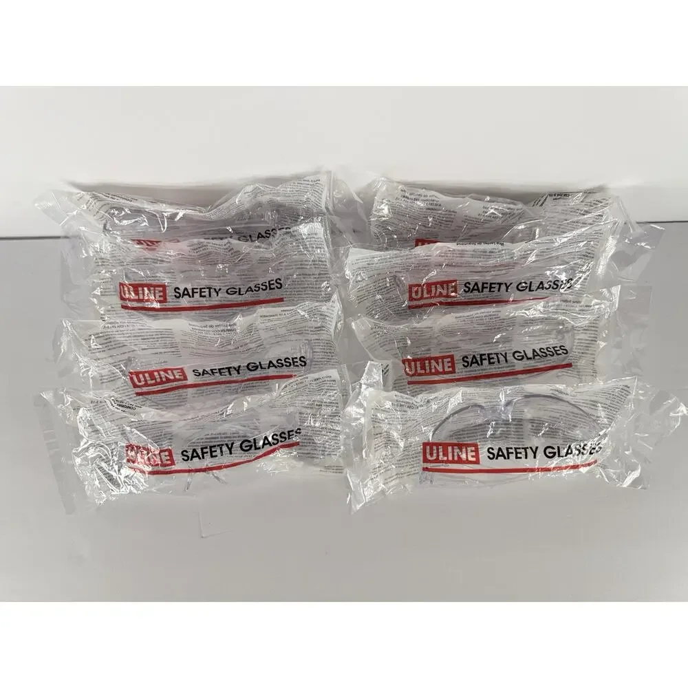 (8) ULINE Ice Wraparounds Safety Glasses w/ Wraparound Lenses Clear